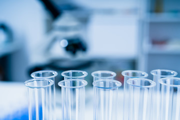 Science laboratory test tubes .medical glassware