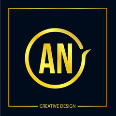 Obraz premium Initial Letter AN Logo Template Design