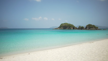 Fototapeta na wymiar Background Plate of Tide crashing on a tranquil Caribbean beach