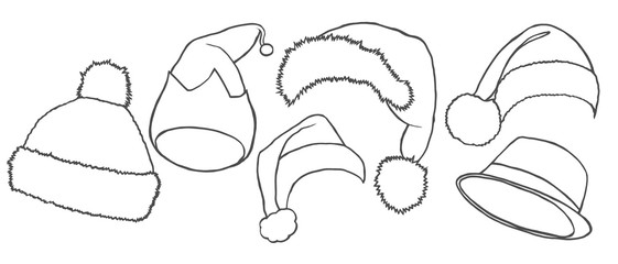 Santa hats vector