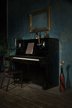 Luxurious interior with old piano