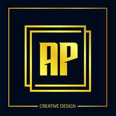 Initial Letter AP Logo Template Design