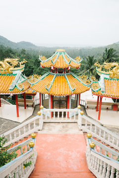 Large Chinese temple complex during the Chinese New Year