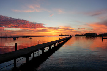 Obraz na płótnie Canvas Portland Harbour sunrise.