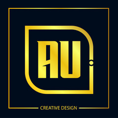 Initial Letter AU Logo Template Design