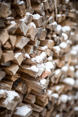 fire wood in winter