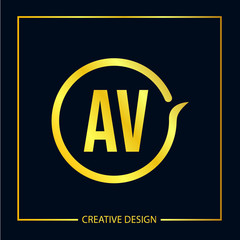 Initial Letter AV Logo Template Design