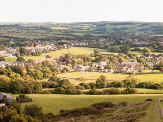 corfe castle dorset holiday skyline blue clouds nature landscape building ruins medieval summer day