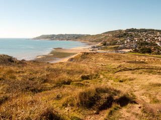 jurassic coast Charmouth dorset cliffs rocks landscape nature tourist people holiday destination fun recreation ocean
