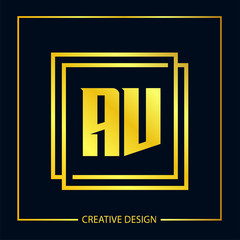 Initial Letter AV Logo Template Design