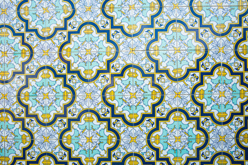 Traditional ornate portuguese decorative tiles 