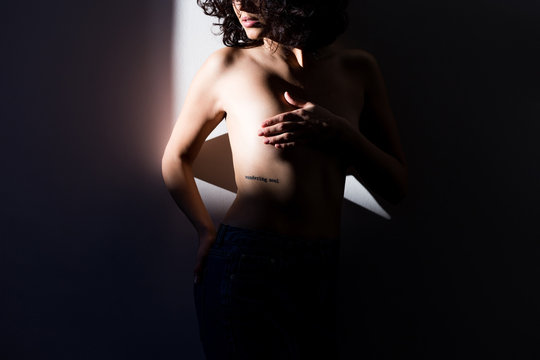 Sensual woman on beautiful light
