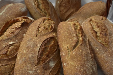 Homemade fresh artisan sourdough bread.