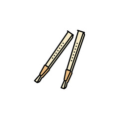 Flute icon. Element of color ancient greece  icon for mobile concept and web apps. Colored Flute icon can be used for web and mobile