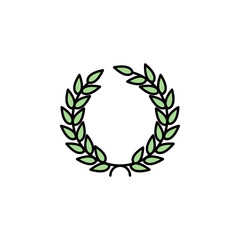Laurel icon. Element of color ancient greece  icon for mobile concept and web apps. Colored Laurel icon can be used for web and mobile