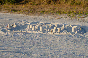 A very large sand castle