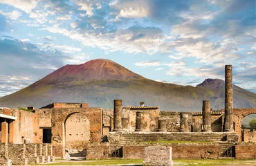 Keuken spatwand met foto Vesuvius en Pompei © dbvirago