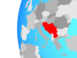 Yugoslavia on globe