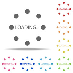 loading points in round icon. Elements of Loader in multi color style icons. Simple icon for websites, web design, mobile app, info graphics