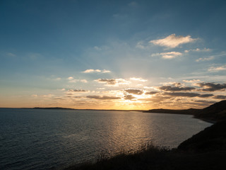 beautiful sunset weymouth dorset clouds ocean water sea light landscape nature