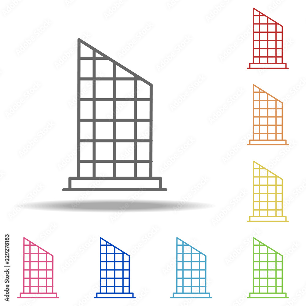 Poster university icon. elements of building landmarks in multi color style icons. simple icon for websites