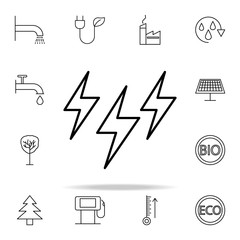 Lightening outline icon. Ecology icons universal set for web and mobile
