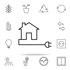 Eco-house outline icon. Ecology icons universal set for web and mobile