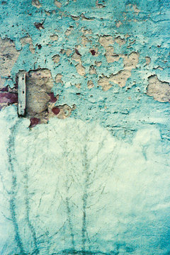 Turquoise Grunge Texture Wall