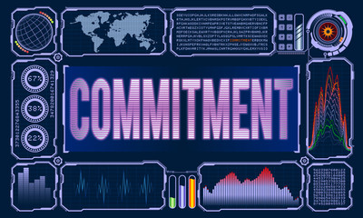 Futuristic User Interface With the Word Commitment