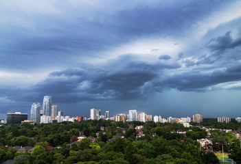 Obraz premium Ominous clouds over Midtown Toronto