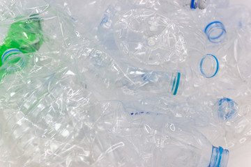 Waste from plastic bottles for recycling will be recycled, Concept of recycling the Empty used plastic bottle