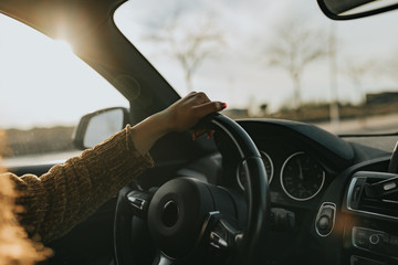 A woman with car problems