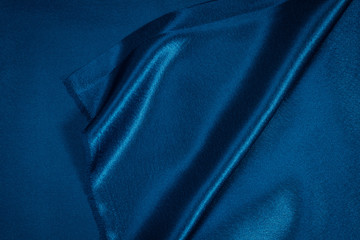Crepe fabric satin blue