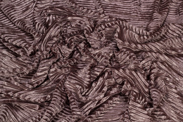 Fabric velvet pleated