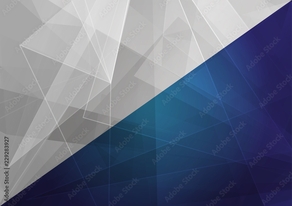 Wall mural abstract geometric gray and blue color with triangle background. illustration vector design