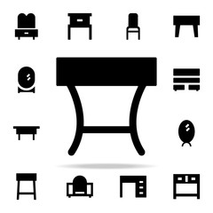 table glyph icon. Furniture icons universal set for web and mobile