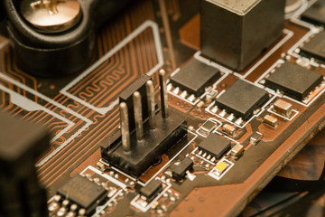 computer digital chip with motherboard