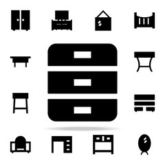 nightstand glyph icon. Furniture icons universal set for web and mobile