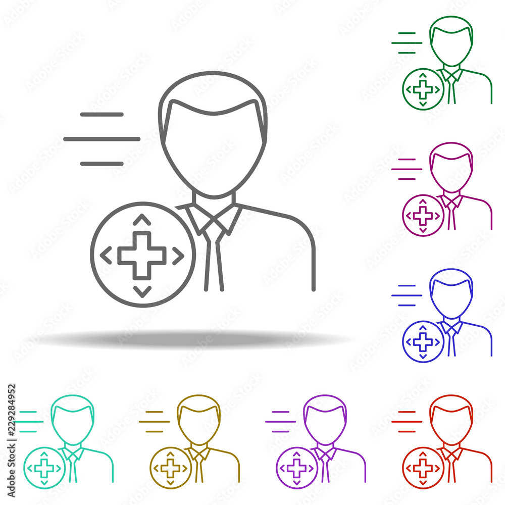 Poster game support outline icon. elements of game development in multi color style icons. simple icon for 