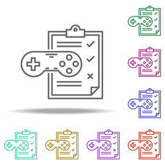 Obraz premium game evaluation outline icon. Elements of Game development in multi color style icons. Simple icon for websites, web design, mobile app, info graphics