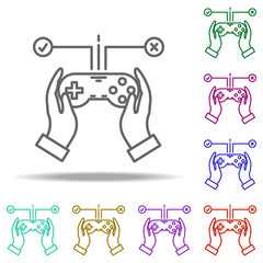 testing game outline icon. Elements of Game development in multi color style icons. Simple icon for websites, web design, mobile app, info graphics