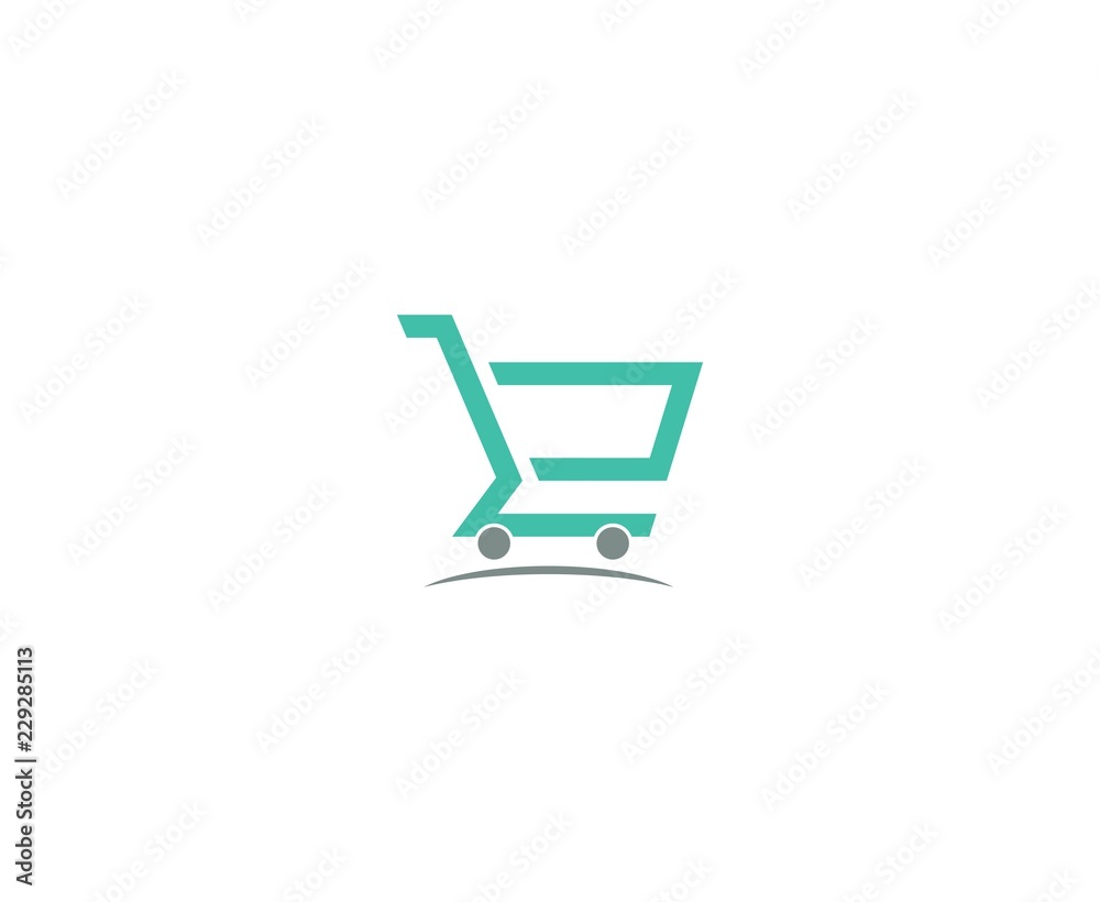 Wall mural shopping cart logo