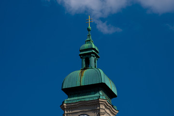 Heilig Geist Kirche clock tower (Church of the Holy Spirit). Munich, Germany