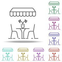 table in the restaurant dusk icon. Elements of Summer holiday & Travel in multi color style icons. Simple icon for websites, web design, mobile app, info graphics