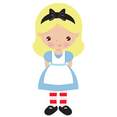 Alice in Wonderland vector cartoon illustration