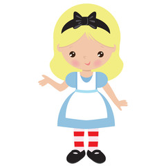 Alice in Wonderland vector cartoon illustration