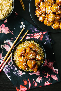 Fakeaway version of sesame caramel chicken