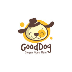Cute Dog Illustration Logo Template