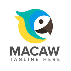 macaw bird parrot logo © nupixel