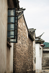 Historic Antigue facade of china dwelling building